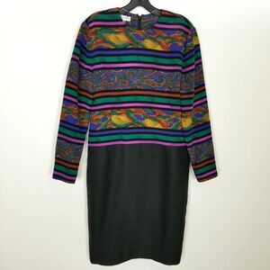 Vintage Anne Crimmins UMI Collections Women 100% Silk Printed Dress Sz 8 Colored